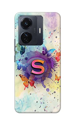 Image of PRINTFIDAA� Printed Hard Back Cover Case for Vivo iQOO Z6 Pro 5G | Vivo T1 Pro 5G | Vivo S15e Back Cover (Alphabet S) -2808