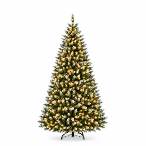 6' IDEALHOUSE Prelit 250 LED Flocked Artificial Christmas Tree - image 1
