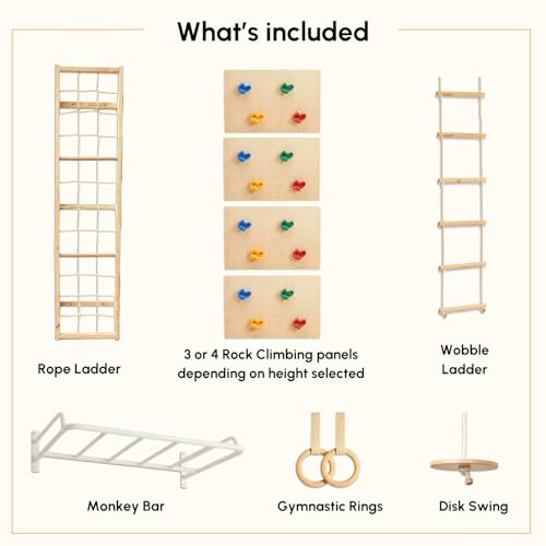 Image of Curious Cub Jungle Gym for Kids Indoor | Kids Gymnastics At Home Gym | Contains Rock Climbing, Wall Climbing for Kids | Ladder for Kids to Play Indoor Fun Activity for Ages 4+