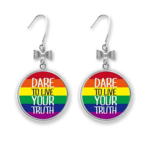 Boucles d'oreilles arc-en-ciel nœud Live Your Truth en argent