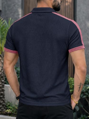 Image of EYEBOGLER Premium Textured Self-Design Half Sleeve Collar Polo T-Shirt for Men || Packs Also Available