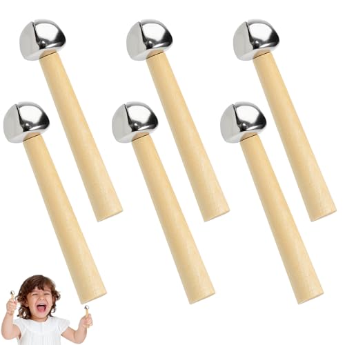 Kinder Handglocke Baby Holz Schellenstab: 6 Stücke...