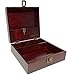 Wooden Storage box with Compartments and Key Lock - Locking Keepsake Box for Collectibles - Decorative Wood Box with Hinged Lid (Dark Brown) Medium