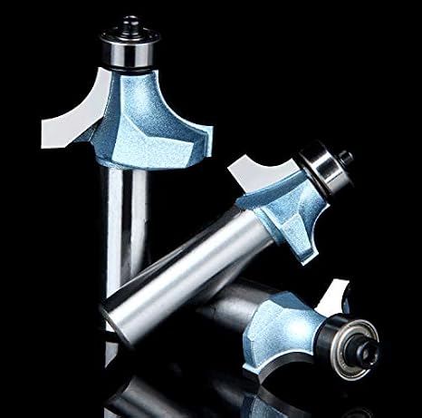 TIDEWAY 1/4 Shank Carbide Roundover Router Bit with Bearing, 1/2 Cutting Diameter for Woodworking( 1/4x1)