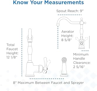Gerber Opulence Kitchen Faucet with Side Spray - Farmhouse Style, Single Handle, Heavy-Duty Brass Construction, 2-Hole Installation in Chrome, D401157