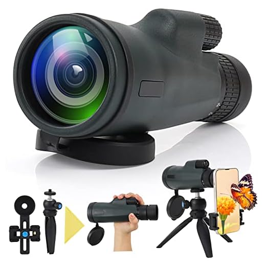 Telescope Monoculaire 10-30X50 HD, Czemo Telescope Monoculaire Puissant Étanche Zoom BAK4 Prisme et Revêtement Vert FMC avec Trepied pour Smartphone pour l'Observation des Oiseaux Concerts Chasse