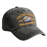 Manolyee Chapeau du 250ème Anniversaire des États-Unis - Casquette Rétro Ajustable Et Respirante | Casquettes 250 Anniversaires États-Unis,pour Fête Marine Halloween Plage Extérieur Pêche Été
