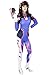 DAZCOS US Size Women's Game Cosplay Costume Blue Bodysuit with Detached Gloves and Socks (Medium)