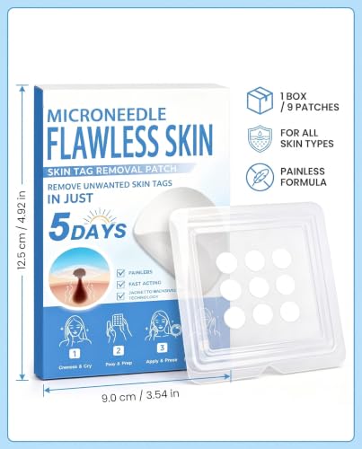 IPNSDON Patchs micro-aiguilles pour acrochordons, dissolvants sans douleur, enlèvent efficacement acrochordons, verrues, boutons visage, cou, dos et corps, anti-acné et points noirs – vue 8