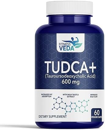 - Fitness Veda TUDCA 600 mg Liver Detox Supplement – Tudca Liver Support for Fat Digestion & Liver Health – Bile Acid Formula - 60 Veg Capsules