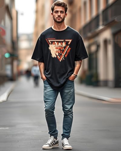 Image of AUSK T-Shirt for Mens with Round Neck Oversized Drop Shoulder