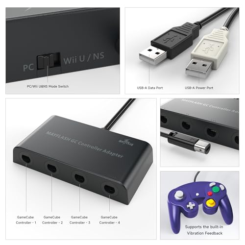 MAYFLASH Gamecube Controller Adapter for Wii U, PC Windows and Switch/Switch 2, 4 Ports by MAYFLASH - Image 6
