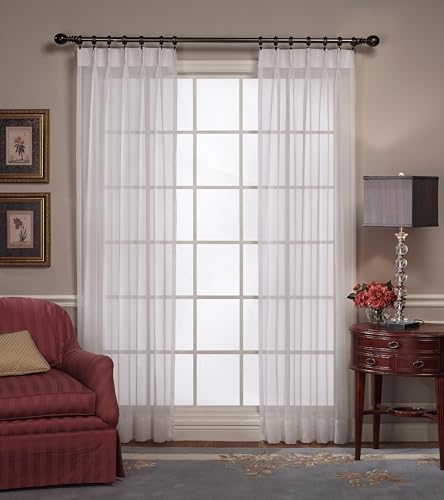 Image of Today's Curtain, Emelia Pinch Pleat Pair 96 inch W x 63 inch L White, 2-Piece-Set