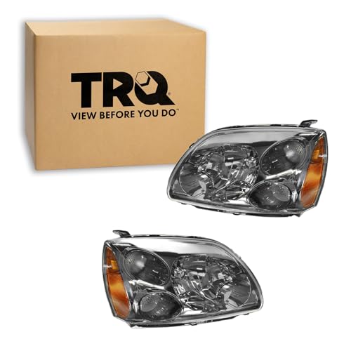 Image of TRQ Headlight Assembly Set MI2502153 MI2503153 Compatible with 2004-2012 Mitsubishi Galant