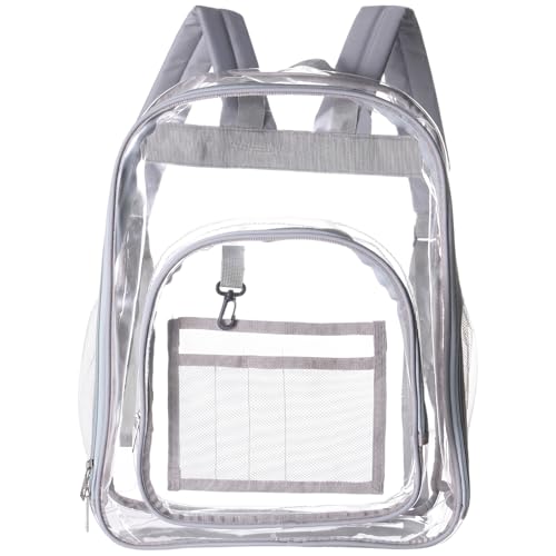 Sac transparent contre la pluie : sac à dos imperméable grande capacité en PVC gris