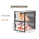 SIMPDIY Shoe Storage Box,12 pcs Shoe Box Clear Plastic Stackable, Shoe Organizer Containers with Lids for Women/Men,Fit UK 12,Black - Image 3