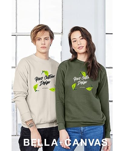 INK STITCH Unisex 3945 Bella Canvas Custom Printing Logo Texts Sponge Fleece Crewneck Sweatshirts4