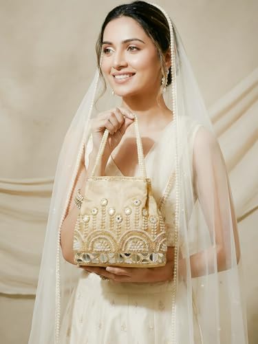 Image of Adiva Potli Handbags For Women | Potli Bags For Ladies For Wedding | Potli Bags For Women | Wedding Bags For Woman | Batwa Potlis Hand Bag | Designer Potli Bag For Ladies For Marriage