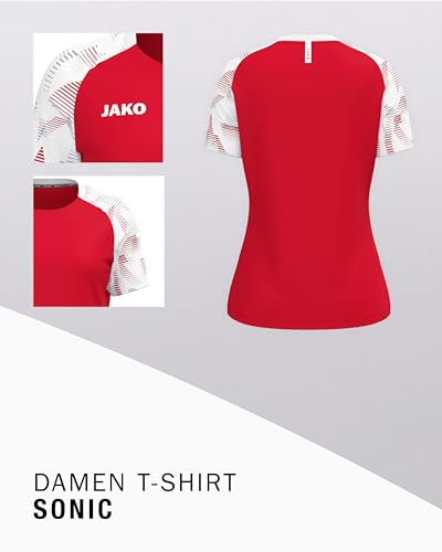 JAKO Damen T-Shirt Sonic, rot/weiß, 34/36 – Ansicht 4