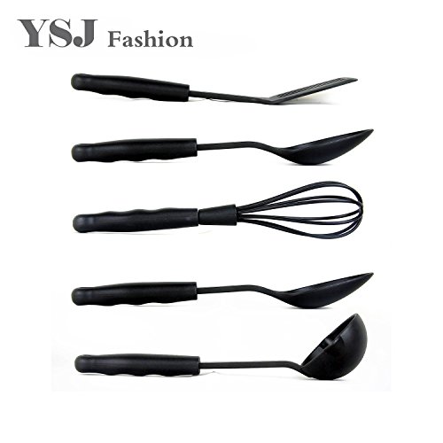 YSJ Fashion® 5PC MINI Nylon Kitchen Tools With Mesh Bag,Black