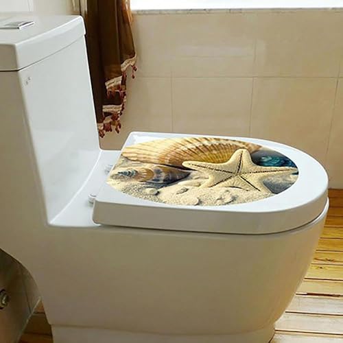 Seestern-WC-Aufkleber, abnehmbarer WC-Sitz-Aufkleber, Ozean, Wald, Himmel, Fisch, Vinyl-Aufkleber, Badezimmer-Dekor, komfortable und umweltfreundliche Verarbeitung, Zubehör, Badezimmer-Zubehör