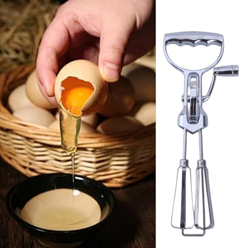 Agitador de huevos doble batidor manual utensilio de cocina para repostería 5