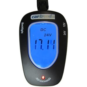 Cartrend 80127 accutester 12 Volt/24 Volt, met lcd-display, blauw verlicht