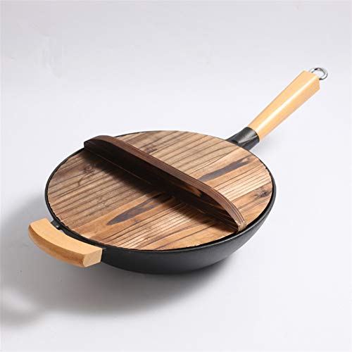 Master Star Wok de Hierro Fundido con Tapa de Madera miniatura 1