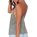 Womens Casual Crewneck Sleeveless Tee Shirt Backless Tank Top Vest Shirt (Small, Light Green)