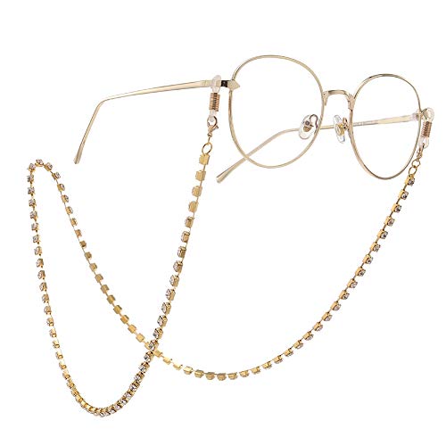Much Hotter Women Girl Rhinestone Diamond Eyeglass Chain Non-slip Sunglasses Chain Glasses Chain Golden (1)