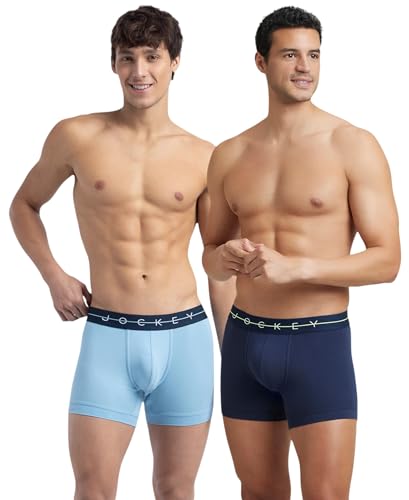 Image of Jockey NY16 Men's Super Combed Cotton Elastane Stretch Solid Trunk with Ultrasoft Waistband (Pack of 2)