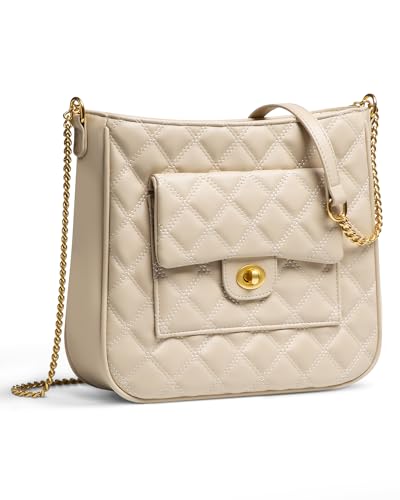 Crossbody Bag for Women, Quilted Crossbody Handbags Trendy Leather Purse Shoulder Bag with Adjustable Chain Strap