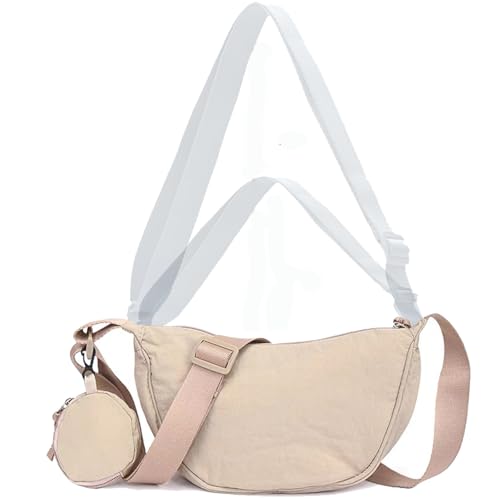 Image of Nylon Crescent Crossbody Bag for Women Purses Trendy Men,Small Travel Sling Bag Hobo
