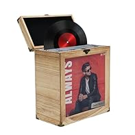 【Wood Construction & Vinyl Display Window】This vinyl record storage box is crafted from durable wood, so your vinyl won't warp over time. It offers long-lasting record album storage. This vinyl record storage box features a front window with a clear ...
