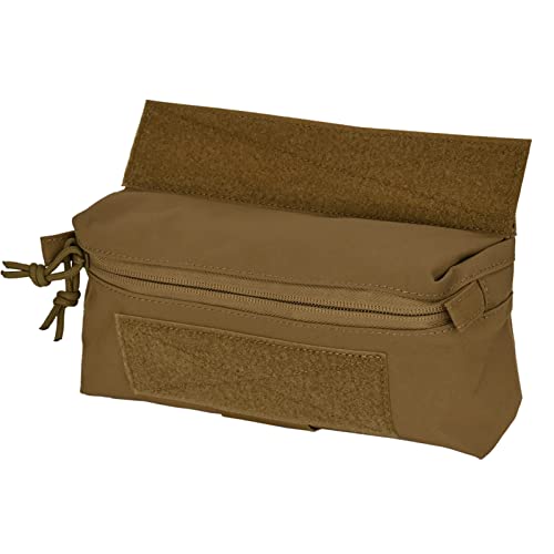 Mini bolsa de gota, riñonera abdominal, bolsa de almacenamiento con gancho y bucle YKK con cremallera para torniquete para chaleco y aparejo de pecho, Marrón Coyote