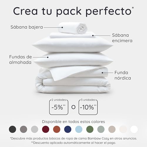 Miniatura 8 de Bambaw Fundas Almohada 50x75 Cm Bambu, Pack De 2, Sábanas De Verano Enfriadoras Y Antiacaros, Sabanas Bambú Sostenible, Sabana Bambu Antiarrugas Y Antiacne, Funda De Almohada 75x50 Cm Blanco