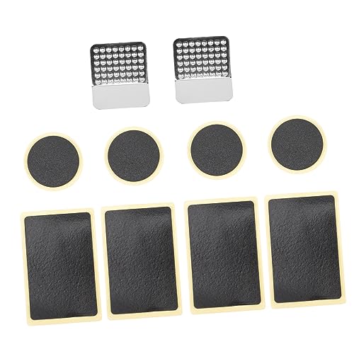 POPETPOP 1set Bike Tire Repair Kit Round Patches Metal File for Easy Use Compatible Road and Mountain and Lightweight Repair