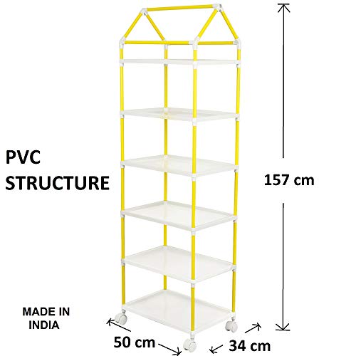 Image of Little One's | 6 Plastic Shelves Foldable Baby Storage Box (Made in India), ISI Certified, Unbreakable Material, (Plastic Structure)| Jungle Blue | HP6 /AB