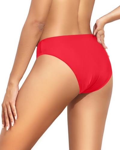 Image of Women Bikini Bottom Full Coverage Bathing Suit Bottoms Swimsuit Bottom | Low Waist Design, Side Strap Cutout, Full Rear Coverage, Secure Fit, Soft Breathable Fabric