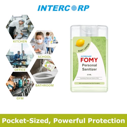 Image of Pocket Sanitizer Spray 20 ml | Hand & Surface Disinfectant | Gentle & Effective Germ Protection (20 ml, Lemon)