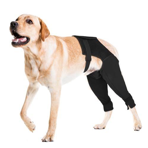 Pawfun Dog Rear Leg Sleeve to Stop Licking, Breathable Anti-Slip Recovery Sleeve Pants for Wound Protection After ACL/TPLO Surgery, Hot Spots, Lick Granulomas–Cone Alternative for Leg Healing,XL