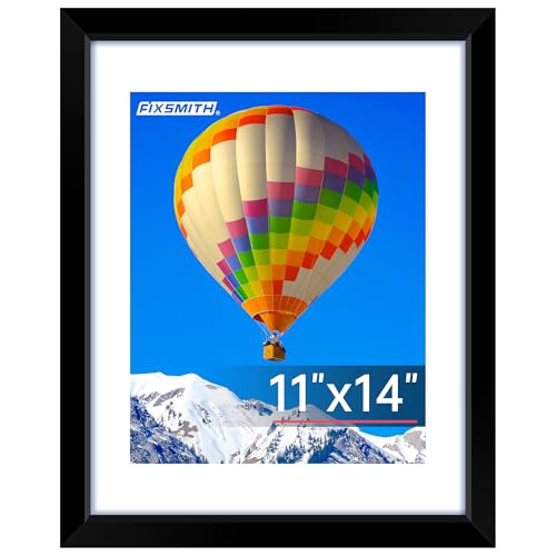 FIXSMITH 11x14 Picture Frame, Black Photo Frame with HD Plexiglass, Display Pictures 8x10 with Mat or 11x14 Without Mat, Picture Frames Collage for Wall Display, 1 Pack