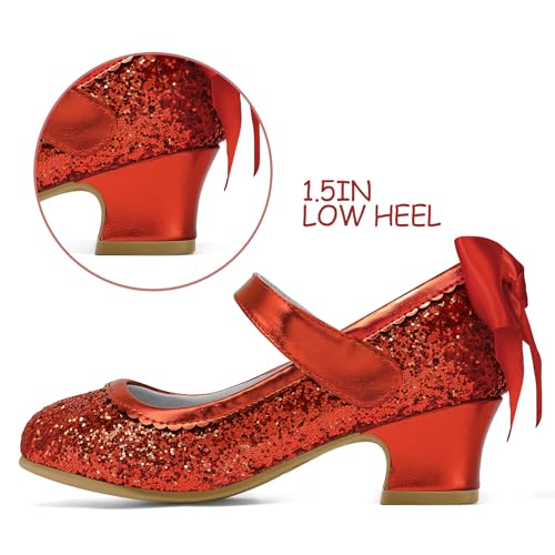 Image of K KomForme Girls Dress Shoes Toddler Glitter Mary Jane Heels