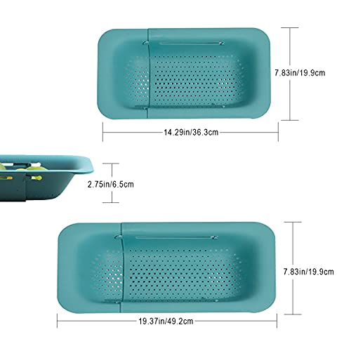 Sink Colanders And Strainers Basket, Kitchen Extendable Sink Drain Strainer Basket, Over The Sink Wash Fruit Vegetable And Dry Dishes(Green) #TOP6