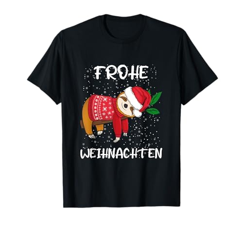 Faultier Weihnachtssweater Faule Frohe Weihnachten Faultier T-Shirt