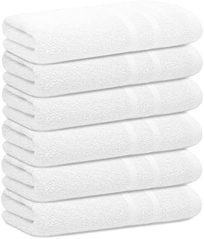 LOOP TERRY Small Bath Towel Set - 100% Cotton 6 Pack 24 x 46 Quick Dry Towels. Lightweight and Highly Absorbent, Soft Plush Towels for Pool, Spa, Gym, Guest Bathroom, Great for Daily Use