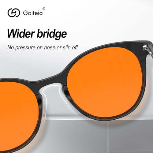 Image of Goiteia Orange Blue Light Blocking Glasses-Retro 70s Blue Light Glasses for Men Women, Easier Sleep and Migraine Relief