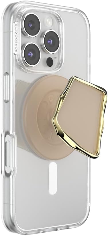 PopSockets Phone Grip for MagSafe, Magnetic Holder, Phone Stand, Crystal - Enamel Latte Cut