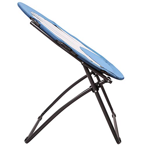 Redcamp Webbed Bungee Chair For Teens Games, Folding Moon Saucer Chair Bunjo Chair For Adults Outddor Camping Indoor Bedroom Use, Blue #TOP2