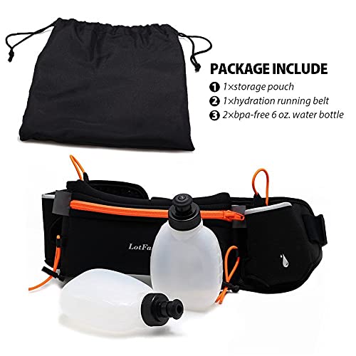 Lotfancy Running Fuel Belt With Water Bottle (2X6Oz, Bpa Free) – Hydration Belt For Women & Men – Runners Waist Pack For Marathon, Race, Fits Iphone 6 Plus, 7, 7 Plus & Other Smart Phones #TOP6